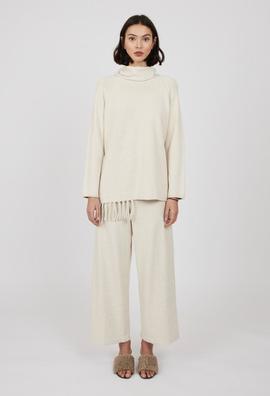 Jersey Punto Montoto Flecos Beige para Mujer