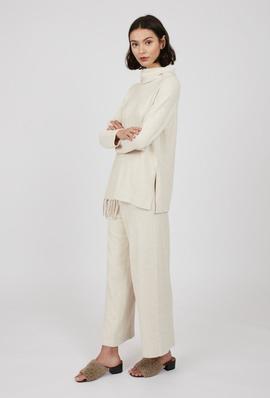 Jersey Punto Montoto Flecos Beige para Mujer