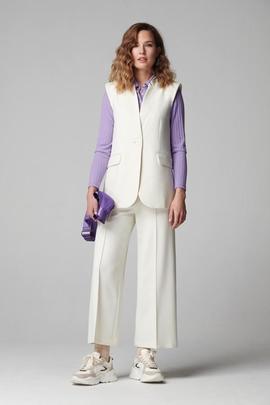 Chaleco Oky Tipo Blazer Crudo para Mujer