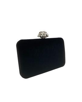 Clutch Terciopelo Negro para Mujer