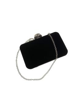 Clutch Terciopelo Negro para Mujer