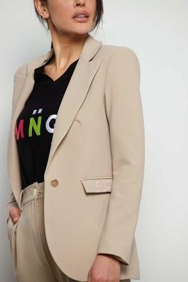 Blazer Mangata Entallada Ebro Beige para Mujer