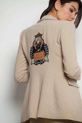 Blazer Mangata Entallada Ebro Beige para Mujer
