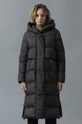 Plumífero Largo Rihunik Negro para Mujer