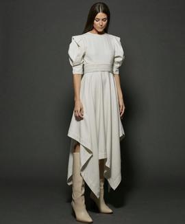 Vestido Corto Zaitegui Crudo Pico para Mujer