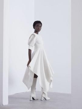 Vestido Corto Zaitegui Crudo Pico para Mujer