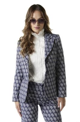 Blazer Guts And Love Monogram Jacquard Azul para Mujer