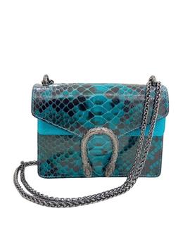 Bolso Piel Serpiente Turquesa para Mujer