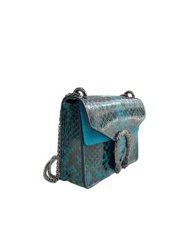 Bolso Piel Serpiente Turquesa para Mujer