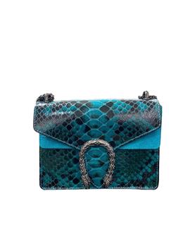 Bolso Piel Serpiente Turquesa para Mujer