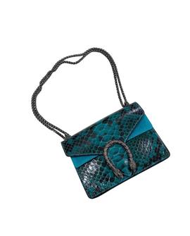 Bolso Piel Serpiente Turquesa para Mujer