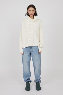 Jersey Punto Montoto Cuello Vuelto Ochos Crudo para Mujer