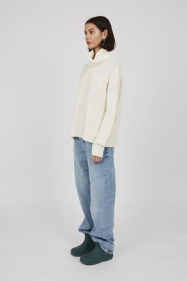 Jersey Punto Montoto Cuello Vuelto Ochos Crudo para Mujer