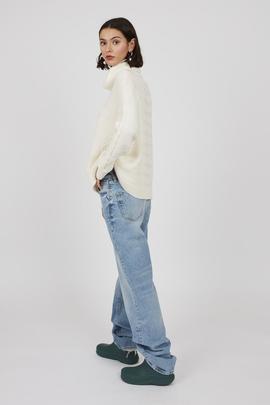 Jersey Punto Montoto Cuello Vuelto Ochos Crudo para Mujer