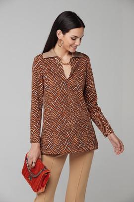 Top Oky Orero Punto Espiga Naranja para Mujer