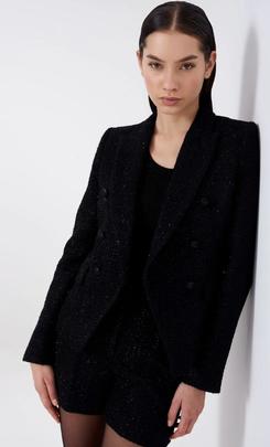 Blazer Tweed Vicolor Lúrex Negro para Mujer
