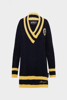Jersey Mangata Marino Cuello Pico Parche para Mujer
