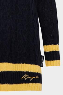 Jersey Mangata Marino Cuello Pico Parche para Mujer