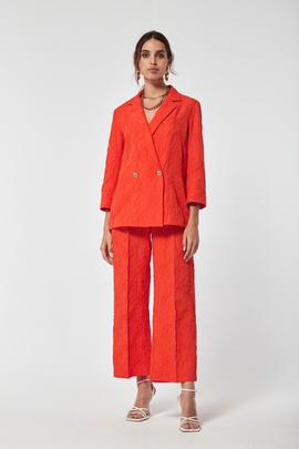 Pantalón Sinka Oky Ancho-Jacquard Doble Naranja para Mujer