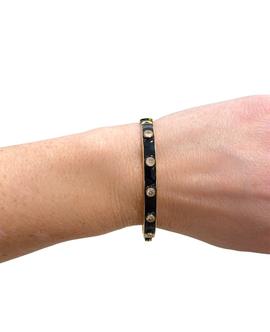 Pulsera Brillos Negra para Mujer