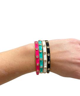 Pulsera Brillos Negra para Mujer