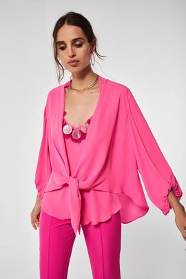 Conjunto Guaba Oky Chaqueta Y Top-Gasa Rosa Flúor para Mujer