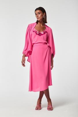 Conjunto Guaba Oky Chaqueta Y Top-Gasa Rosa Flúor para Mujer