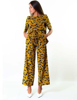 Pantalón Nakuro print animal mostaza para mujer