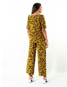 Pantalón Nakuro print animal mostaza para mujer