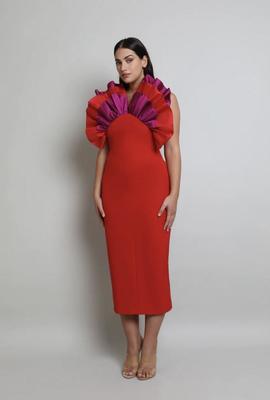 Vestido Victoria Vaina Rojo Morado para Mujer