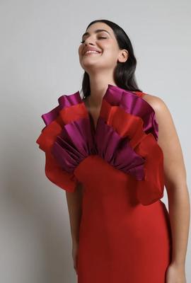 Vestido Victoria Vaina Rojo Morado para Mujer