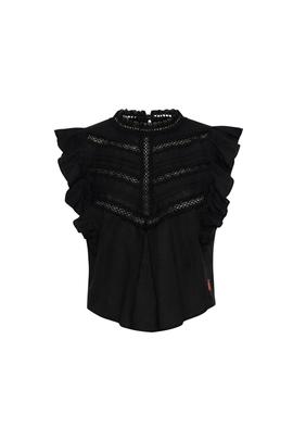 Blusa Puntillas Masavi Peace Negro para Mujer