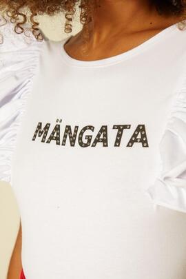 Body Mangata Volantes Hombros Blanco para Mujer