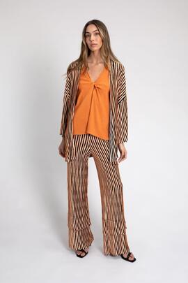 Chaqueta Punto Pisonero Mirissa Negro/Naranja para Mujer