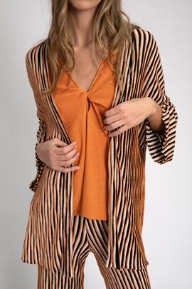 Chaqueta Punto Pisonero Mirissa Negro/Naranja para Mujer