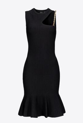 Vestido Corto Pinko de Punto Con Cadena Negro para Mujer