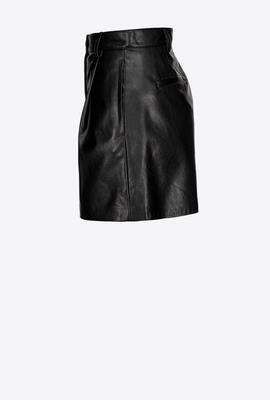 Pantalón Corto Pinko Con Efecto Piel Negro para Mujer