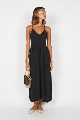 Vestido Punto Montoto Tirantes Negro para Mujer