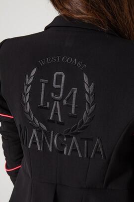 Chaqueta Corta Mangata Cruzada Negra para Mujer