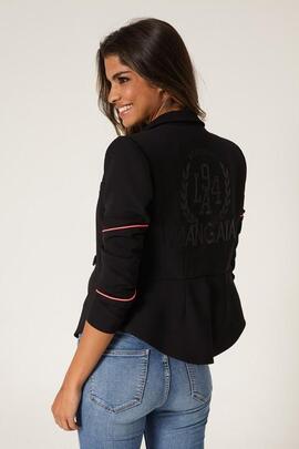 Chaqueta Corta Mangata Cruzada Negra para Mujer