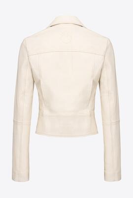 Biker Nappa Piel Pinko Blanca para Mujer
