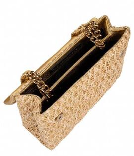 Bolso Kurt Geiger Raffia Kesington Bag-Gold para Mujer