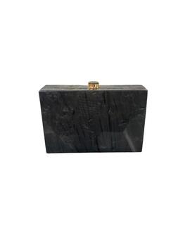 Clutch Rectangular Relieve Negro para Mujer