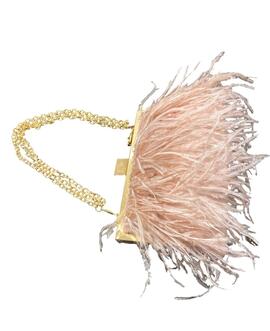 Bolso Pequeño Plumas Rosa para Mujer