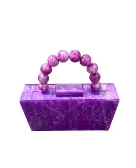 Clutch Con Asa Bolas Violeta