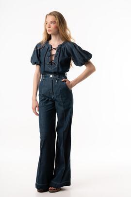 Pantalón Guts And Love Crossed Denim Azul para Mujer