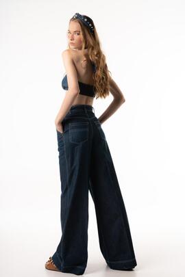 Pantalón Guts And Love Buttons Denim Azul para Mujer