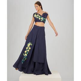 Pantalón Largo y Sobrefalda Zaitegui Marino para Mujer
