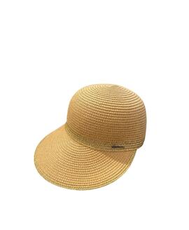 Gorra Efecto Rafia Trenzada Camel para Mujer