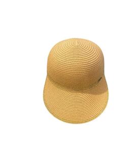 Gorra Efecto Rafia Trenzada Camel para Mujer